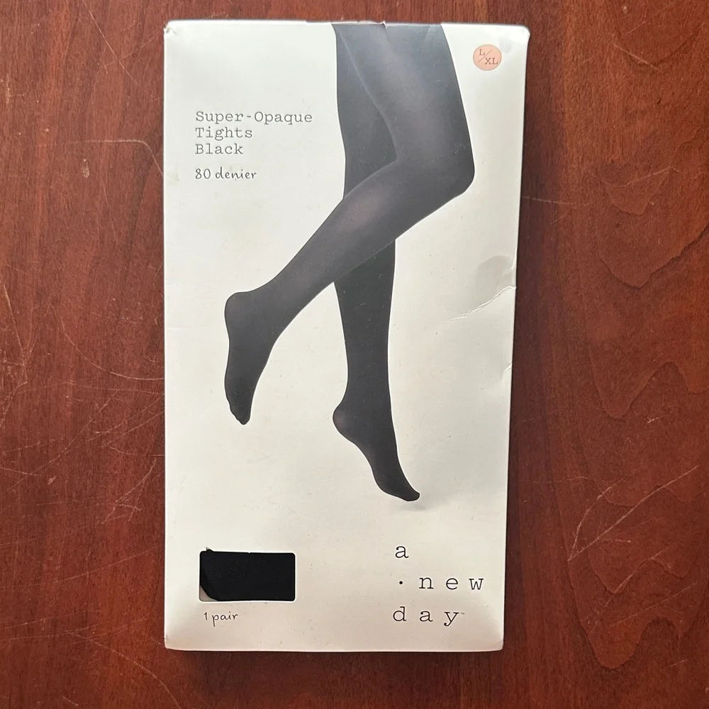 a new day Black Super-Opaque Tights - 80 Denier